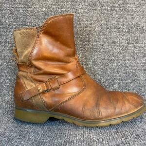 Teva De La Vina Waterproof Brown Leather Booties Womens Ankle Zip Size 9